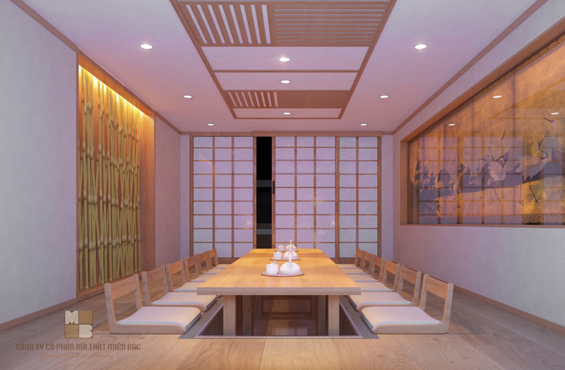 Thiết kế nội thất nhà hàng kiểu Nhật Haru sang trọng - Phòng VIP 7 - H2